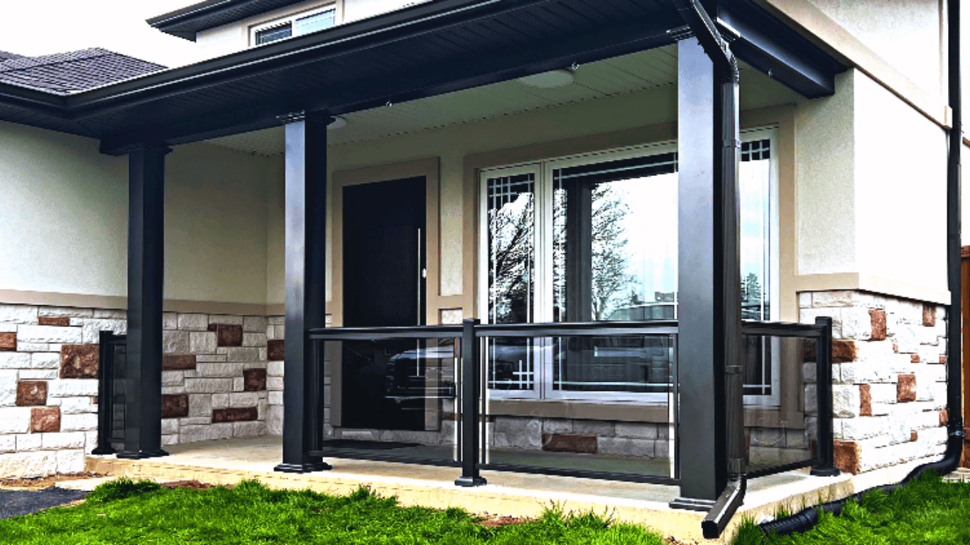 Architectural design and technical specification catalog for modern aluminum glass railing structures